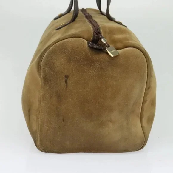 LOEWE Anagram Boston Bag Suede Brown Gold - Picture 3 of 16